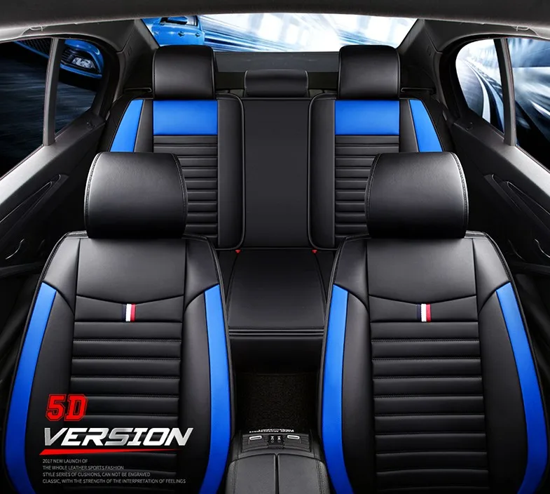
High Quality Full Set Luxurious Universal PU Leather Car Seat Covers Fit 5 Seater Car Model With Cheap Price 