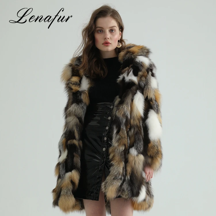 China Goods Import Long Coat Ladies Fox Fur Winter Jacket