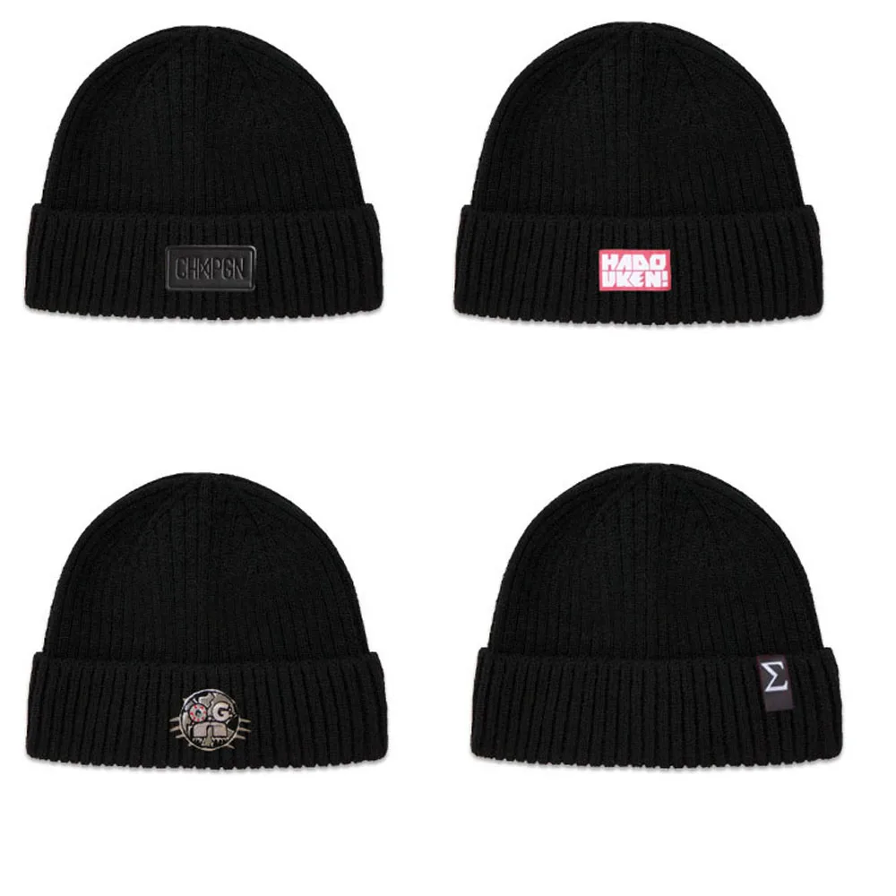 Wholesale Black ribbed blank beanie hat