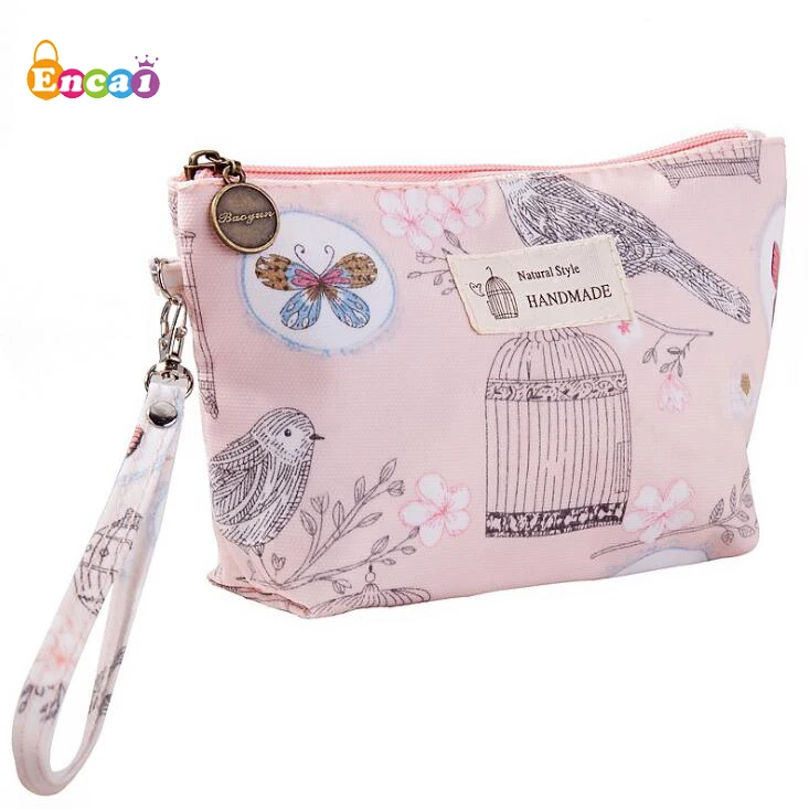 Encai Convenient Zipper Makeup Bag Amazon Hot Selling Floral Pattern Cosmetic Bag