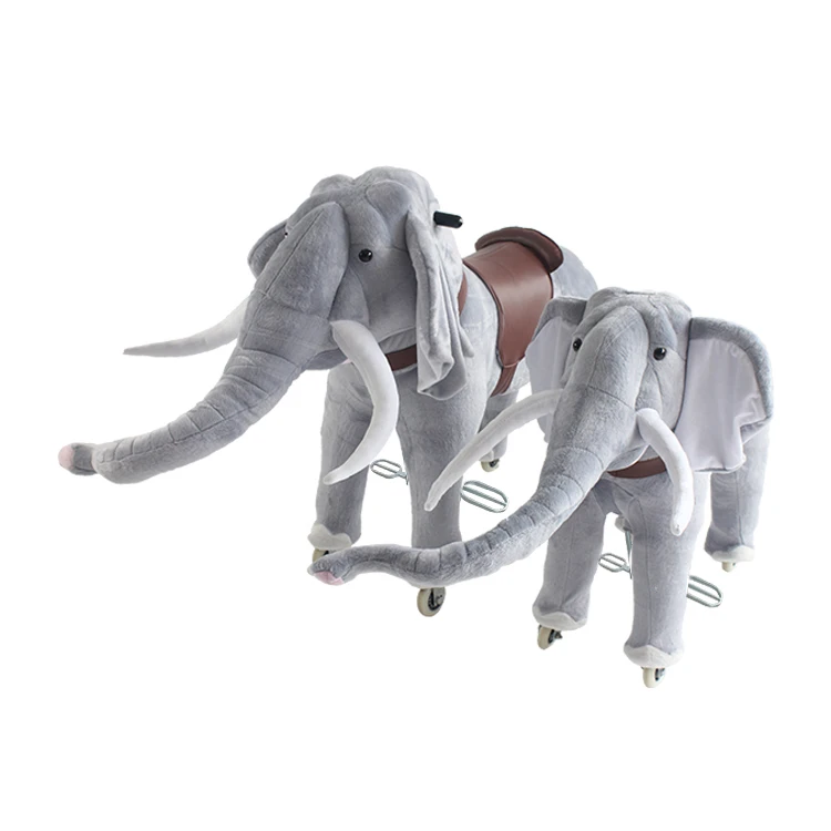 elephant plush adult ride on walking horse toys toddler riding pony