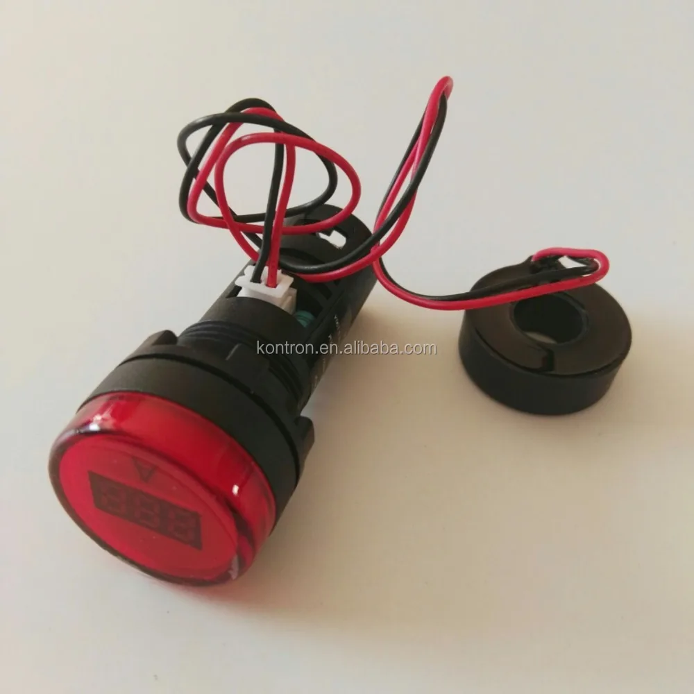 Цифровой амперметр KONTRON диаметром 22 мм, 0-100 А