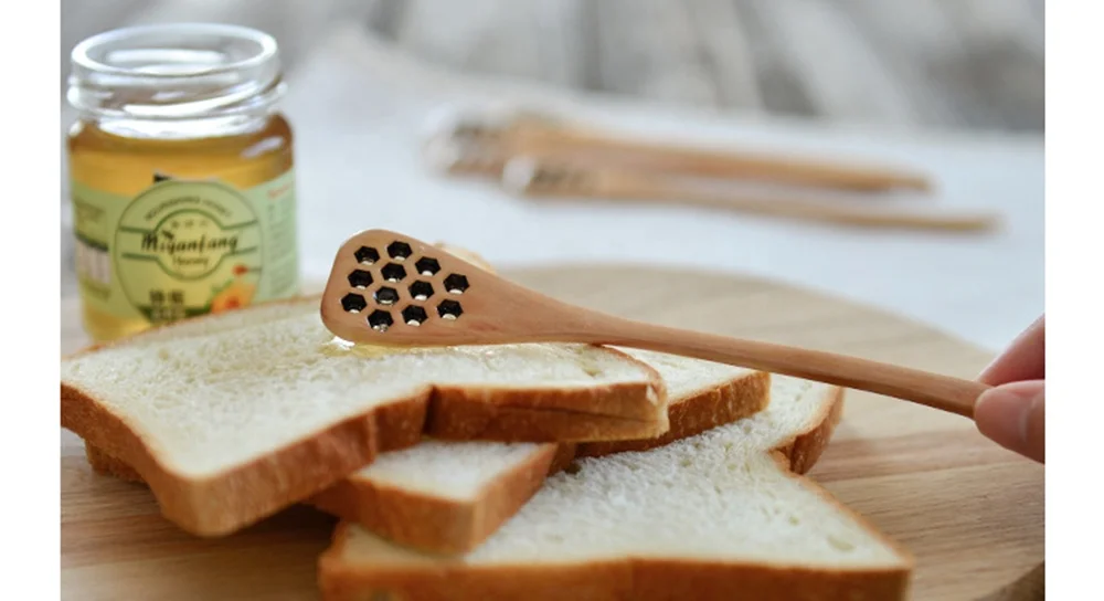 eco friendly wooden honey dipper stick spoon wholesale