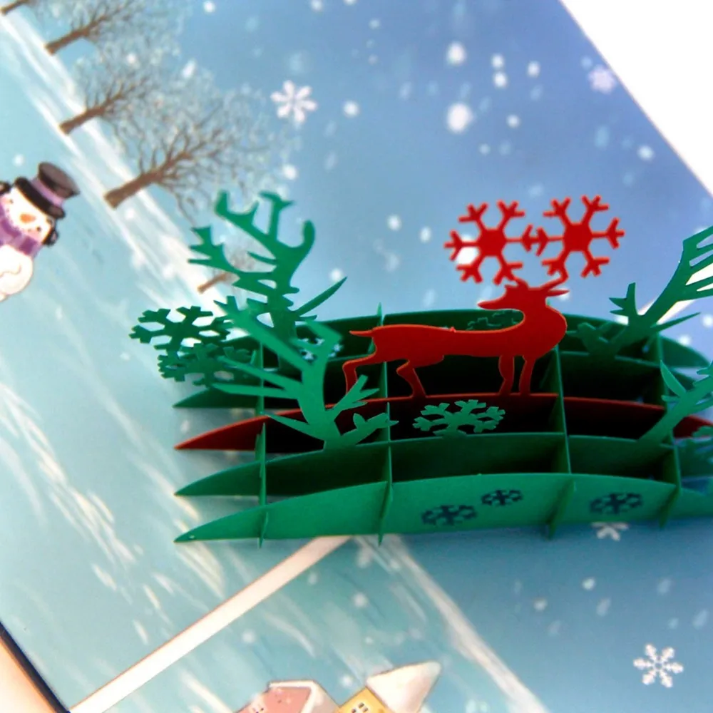 
christmas pop up greeting card with music 