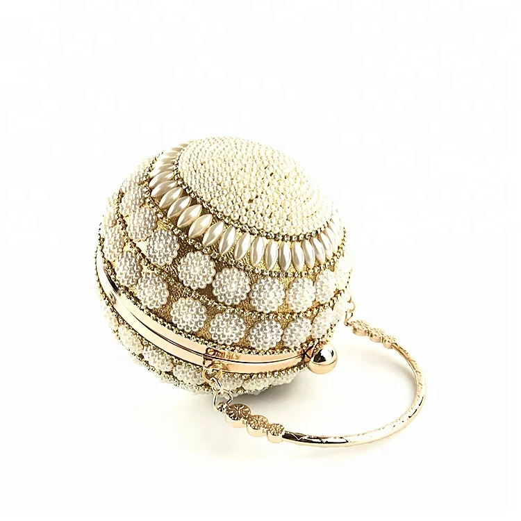 High quality handmade round shape beaded bag made in china OC3748
