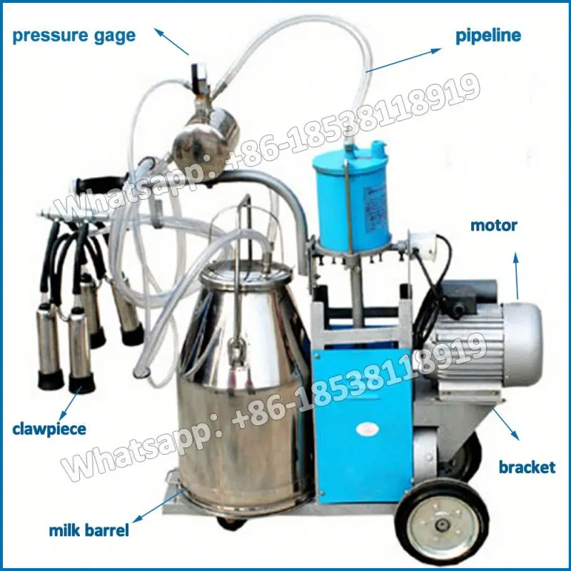 Diesel Engine Double Bucket Cow Milking Machine