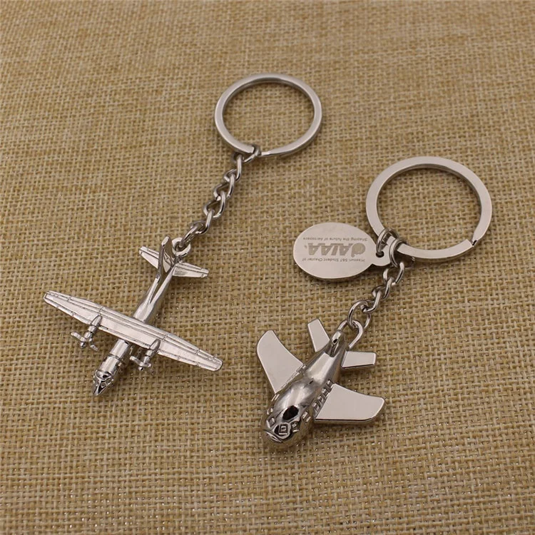 Custom zinc alloy metal airplane/aircraft model keychain