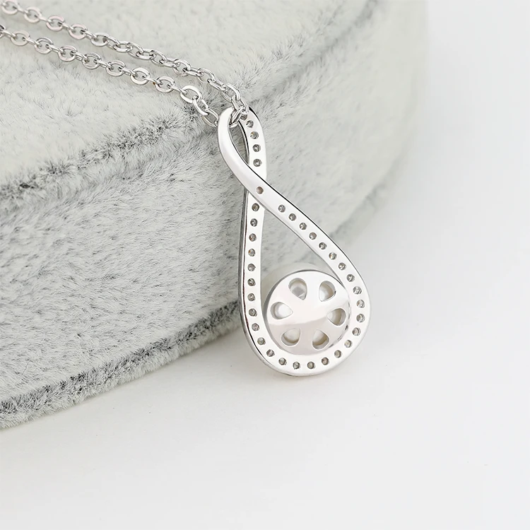 Custom High Quality 925 Sterling Silver Pendant Pearl Necklaces