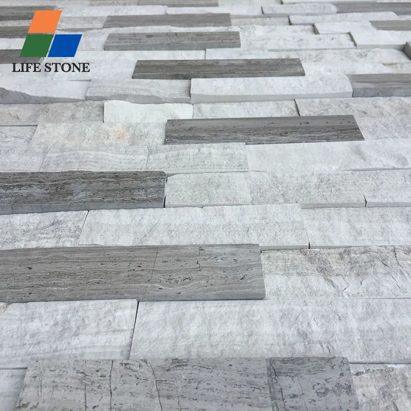 Decorative Exterior Interior Veneer Panel Natural Slate Split Face Tiles Grey Stacked Stone Wall Cladding Suppliers