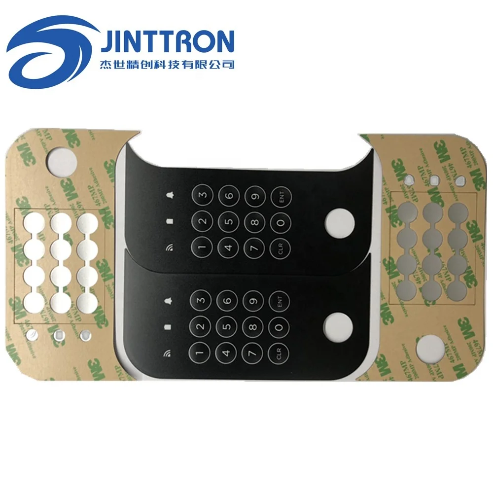 Custom sticker label 4 x 3 matrix 12 flat keys membrane switch keypad control panel for communication devices