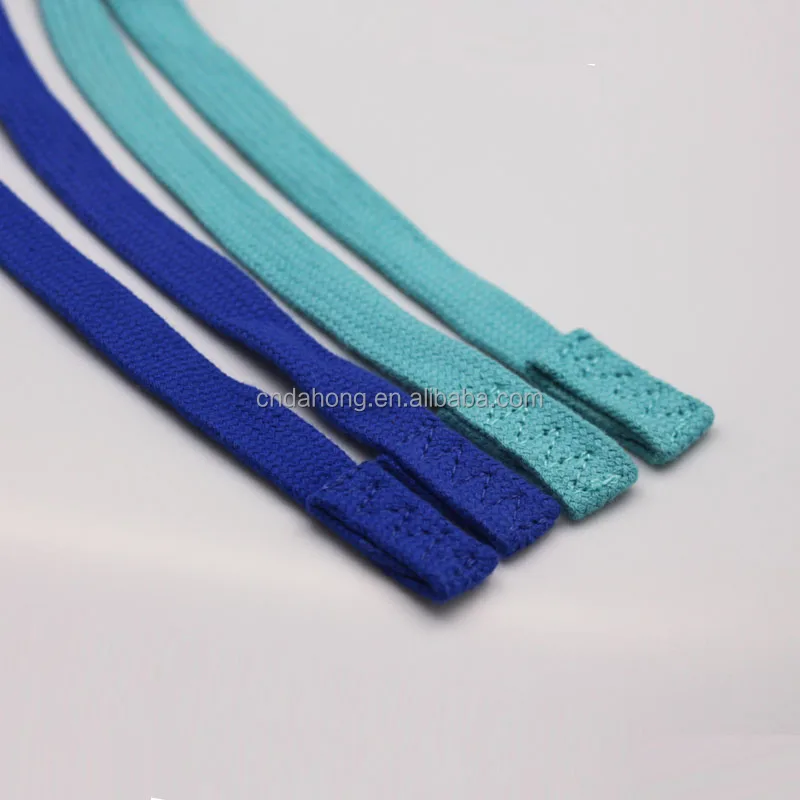 Wholesale Custom Flat Cotton Garment Hoodie Drawstring With Piping Ends