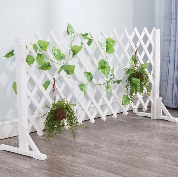 China Customizable fence restaurant partition outdoor wooden grid flower stand vine gardening flower stand