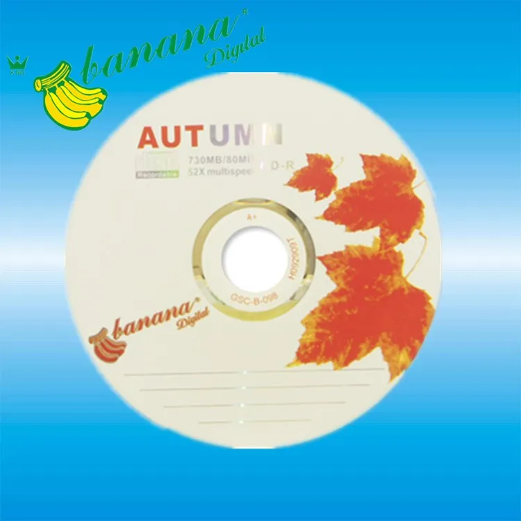 Banana desihn 80 minute blank disk hologram cd r