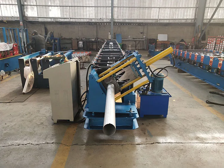 Seamless Round Gutter Downspout Steel Pipe Making Roll Forming Machine