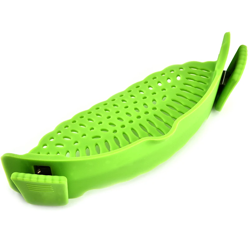wholesale green Eco-Friendly  grade Fruit vegetable filter kitchen tools silicone strainer