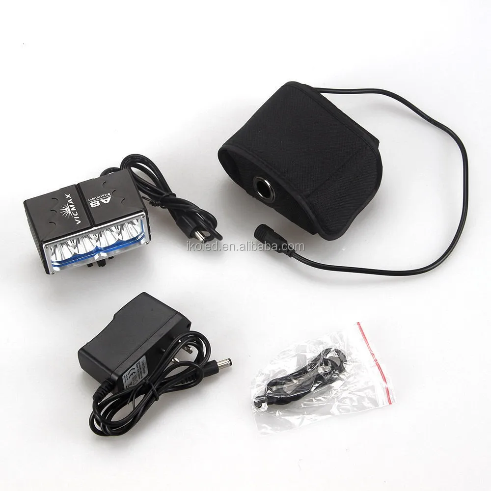 8LED Front Head Bike Bicycle light Cycling Rechargeable Light Headlamp & Waterproof battery pack