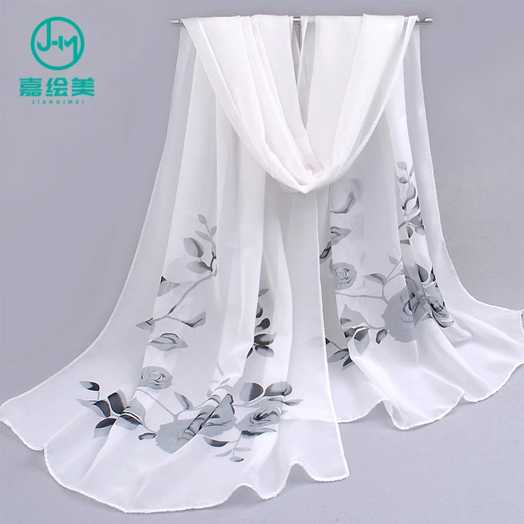 High Quality Chiffon Georgette Shawl ,thin Printed Chiffon Scarf Wear Decoration Custom Colours Can Customize Accept Customized