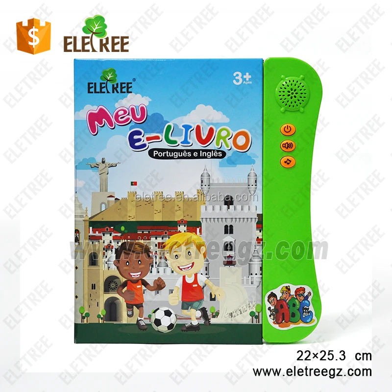  Оптовая продажа обучающих двуязычных детских английских португальских электронных книг для