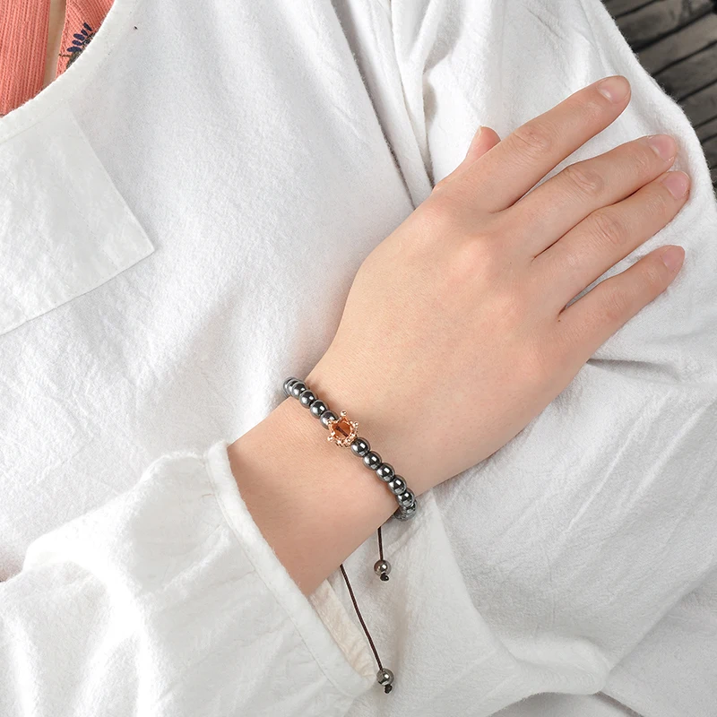 F150 Jewelry Adjustable Bangle Male Jade Diy Custom 2020 Charm Magnetic Healing Hematite Metal Fashion Crown Bracelet For Men