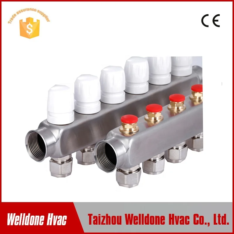 Welldone Stainless Steel Radiant heating Manifold With Adjustable Flow Meter
