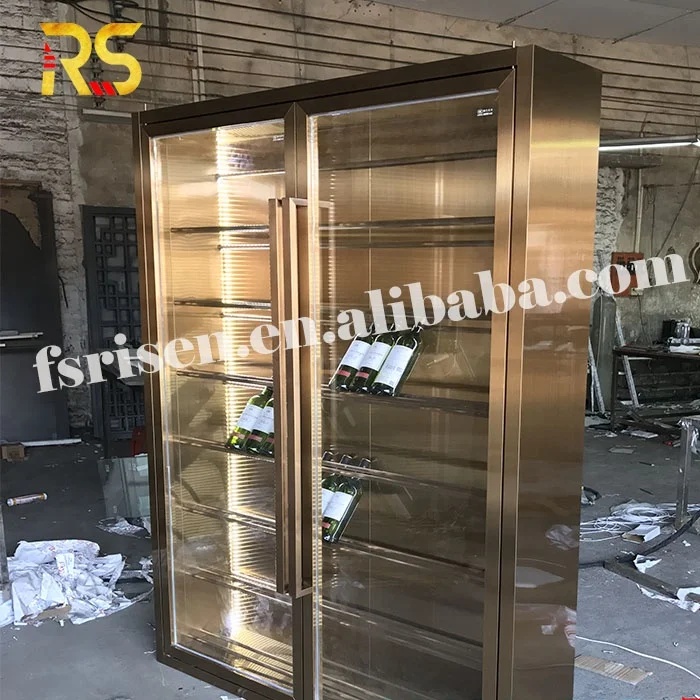 modern stainless steel wine storage display high quality home red wine cabinet display