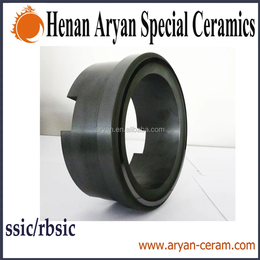 High precision sintered silicone carbide sealing ring with 4 slots