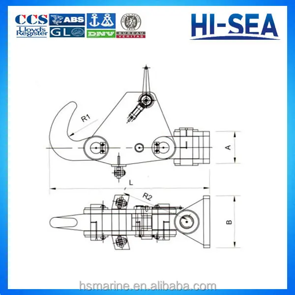 Marine Pneumatic Control Quick Release Mooring Towing Hook