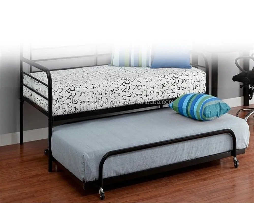 twin daybed trundle spare bed metal black frame loft bunk beds dorm mattress beds