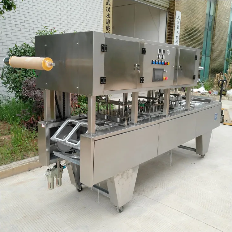 roll film factory fast food, preserved egg,small cake,cherry tomato tray sealer machine