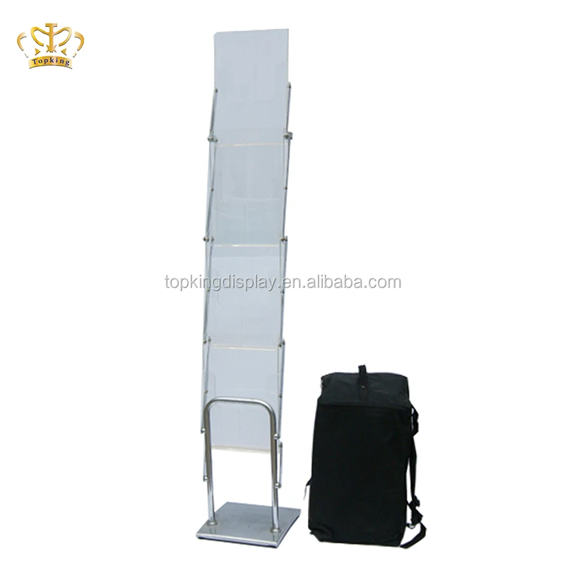 Металлический акриловый напольный держатель для брошюр, подставка для журналов, отдельно стоящий держатель для журналов, металлическая акриловая подставка для журналов