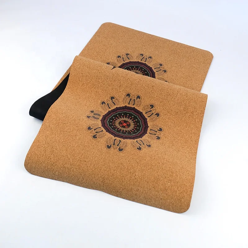 
China Manufacturer High Quality Organic Natural rubber Cork Yoga mat 