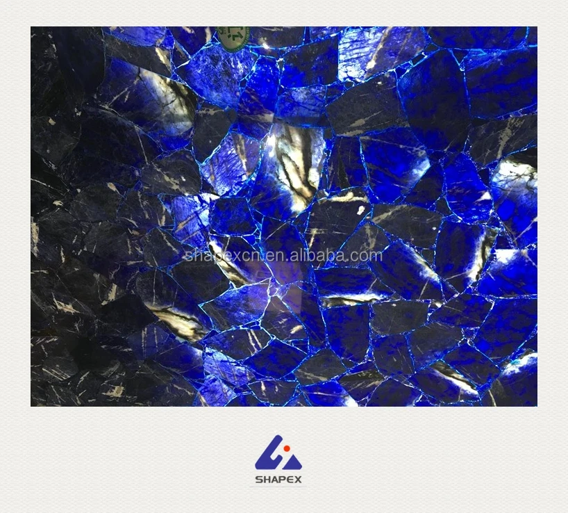 
Custom cut blue onyx salb agate marble table top 