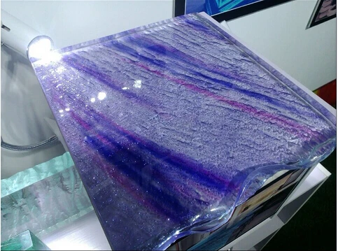 art night-bar glass counter top connect with LED