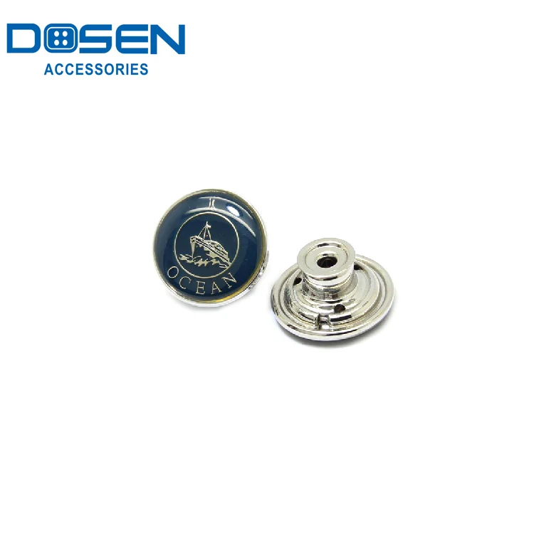 Clear Enamel Cap Covered Apparel Accessories  Denim Jeans Custom Logo Jacket Metal Clips Push Button