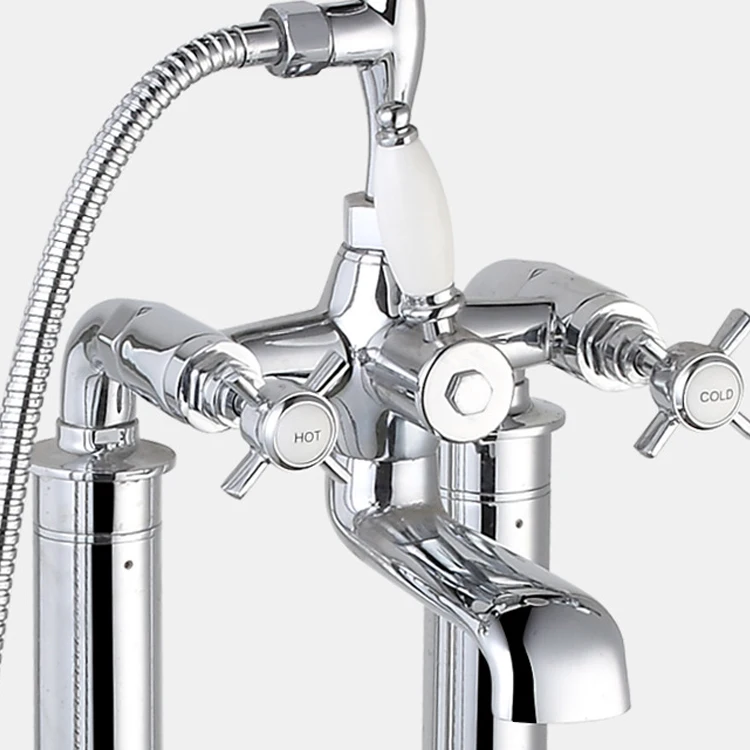 Factory sell European style Floor Mounted brass Bathtub Faucet Bathroom Tub Luxury gold bathroom taps and mixers for hotel