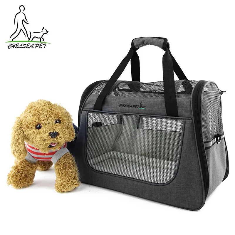 Симпатичная нейлоновая воздухопроницаемая дорожная сумка-тоут для собак и кошек