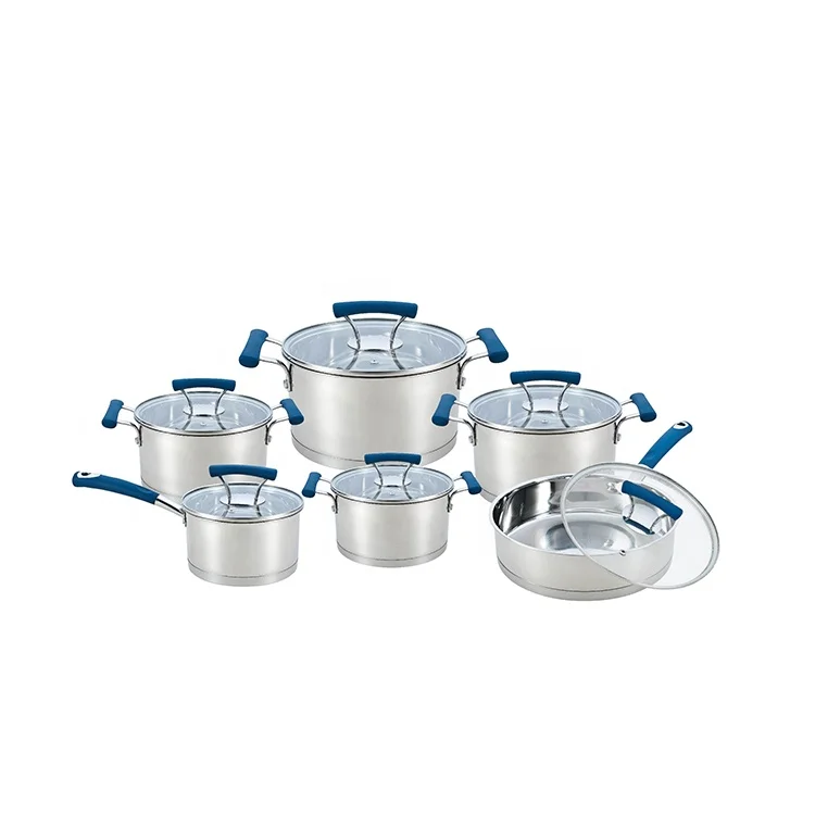 Luxury hot sale induction bottom stainless steel pot and pan cookware set