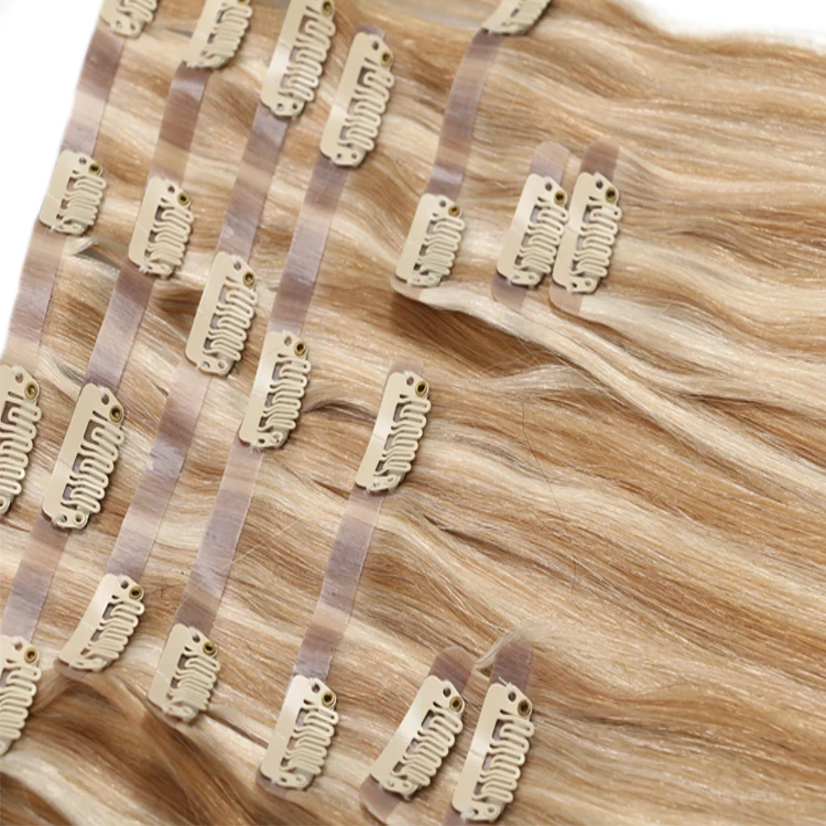Double Drawn Clip in Hair Extension 100% Human Hair, Invisible PU Clips in