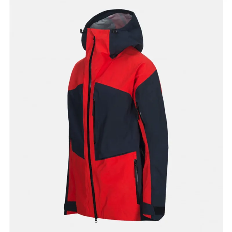 High End Mens Waterproof 10000mm Seamless Vertical Shell Ski Jacket For Winter