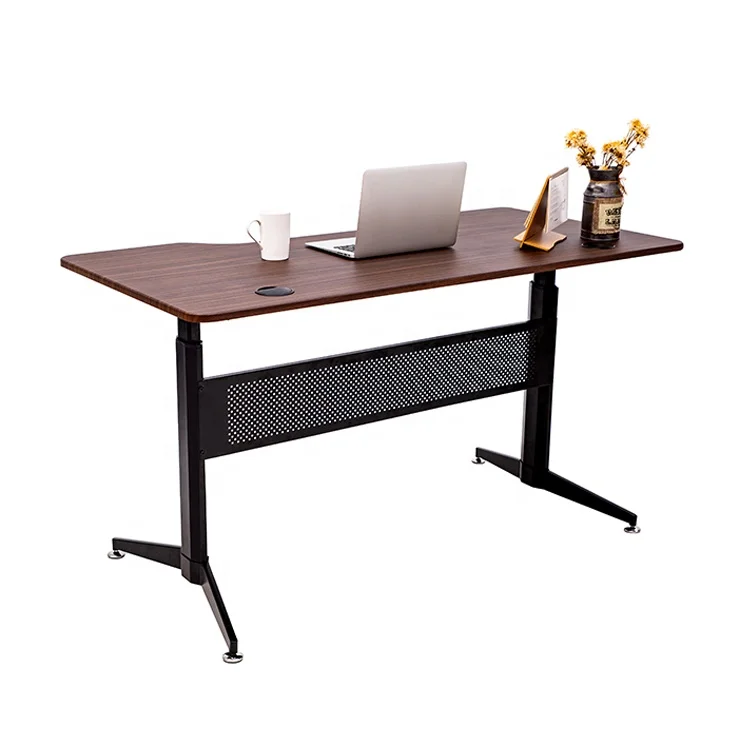 Mdf Table Top Sit Stand Mobile Gas Lift Pneumatic Lifting Height Adjustable Desk Sit Stand Up Office Table