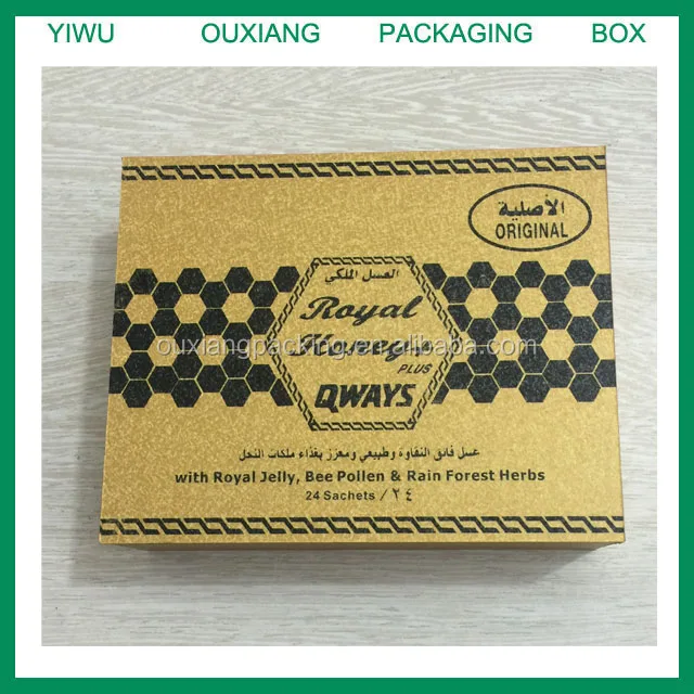new design hot sale new design mdf 24 sachets royal honey golden box