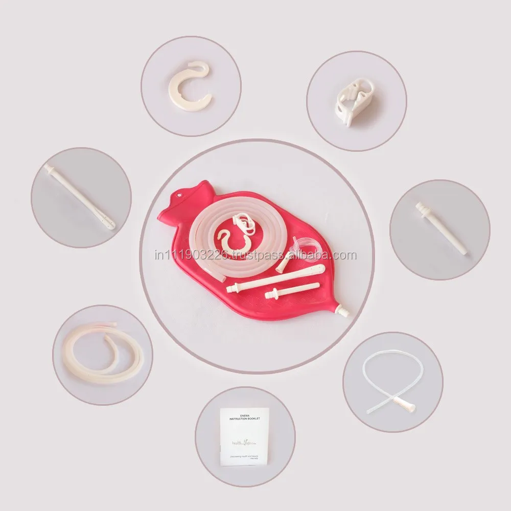 4 Quart Liter Medical High Grade Enema kits sets/ Rubber Latex, water coffee enema bag organic kit for home colon cleansing