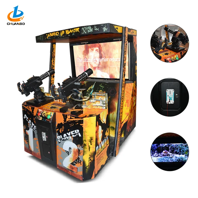 RAMBO HIGH QUALITY DOUBLE ADULT ARCADE SHOOTING VIDEO GAME MACHINES FOR AMUSEMENT PARK