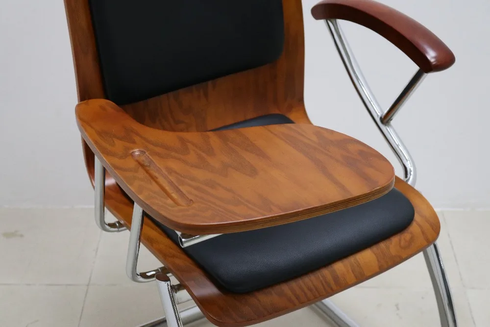 Кожаный, деревянный, бентовый, офисный, школьный стул для обучения посетителей с письменным столом, цена на компоненты foshan