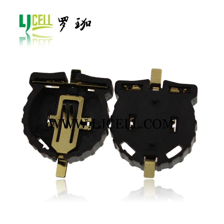 brown plastic housing cr1220 button cell sockets holder case