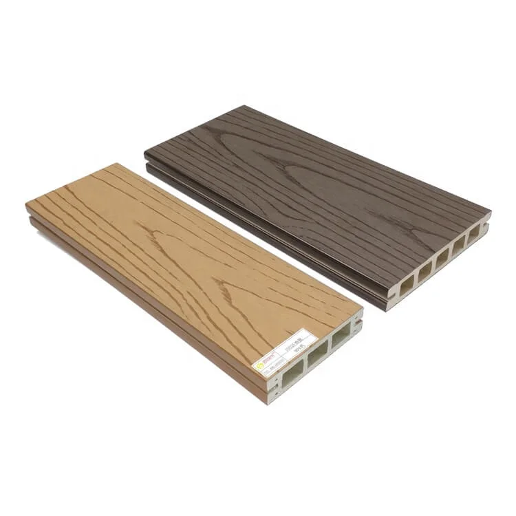 No Warping No Cracking Co - extrusion Wood Plastic Hollow WPC Decking