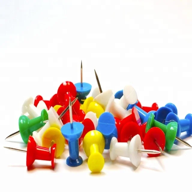 A large number of wholesale colored metal pin with plastic push pins