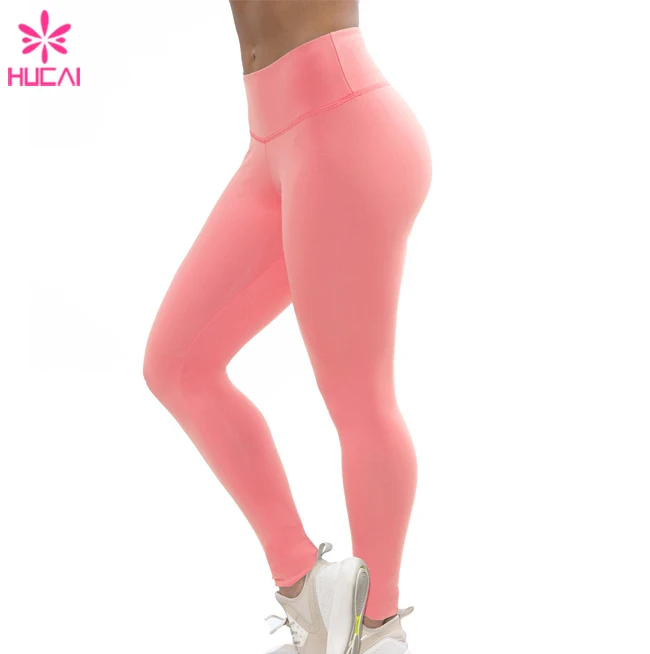 Sexy ladies wear sports slim fit compression yoga fitness pure color nylon spandex leggings