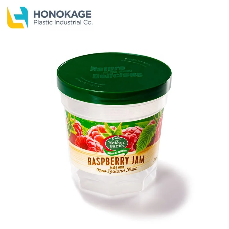 Transparent clear food packaging container pp iml  peanuts butter pot plastic jar 200 ml