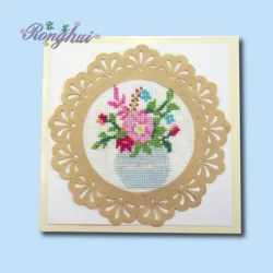 DIY flower  cross stitch Card kits